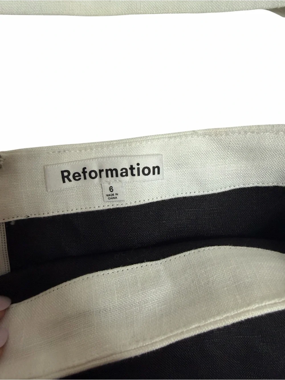 Reformation Robbie Linen Two Piece Black White Linen Set Size 6